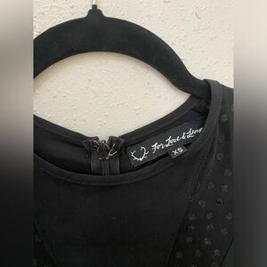 FOR LOVE & LEMONS BLACK MINI DRESS BELL SLEEVES XS